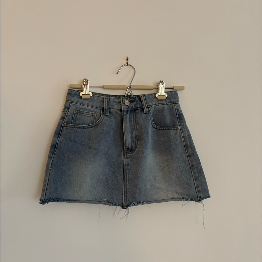 SHEIN Blue Denim Mini Skirt